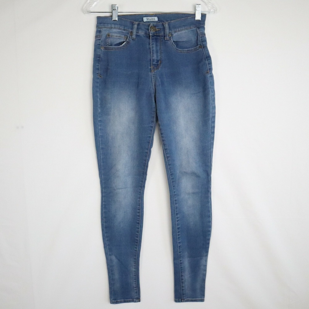 Mudd Jeans Womens 3 Skinny Tapered 5-Pocket Stretch Flex Denim Blue - Picture 1 of 9
